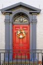 historic home in Stockade Historic District with Autumn seasonal wreath