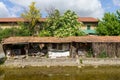 Historic house along Martesana canal at Milan