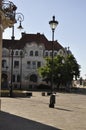 Historic Adorjan House architecture from Republicii Avenue of Oradea City in Romania. Royalty Free Stock Photo