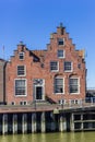 Historic house with step gable in Harlingen Royalty Free Stock Photo