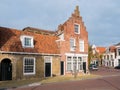 Historic house with step gable on Hoogend in city of Sneek, Snits in Friesland, Netherlands