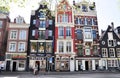 Historic houses in Amsterdam old town, the Netherlands