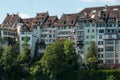 historic houses in border rhine river in Basel - Switzerland