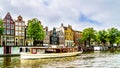 Historic houses dating back to the Middle Ages in the old city of Amsterdam