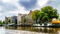 Historic houses with different types of Gables from the Middle Ages along the canals in Amsterdam