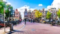 Historic Houses with nice gables at the bridge over the Singelgracht at the Weide Heisteeg in the historic center of Amsterdam Royalty Free Stock Photo