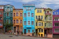 Colorful historical houses in the old neighborhood of Balat in Istanbul, Turkey Royalty Free Stock Photo