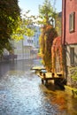 Historic houses by river Gera in inner Erfurt in Germany