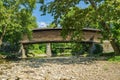 River View of Historic Humpback Covered Bridge Royalty Free Stock Photo