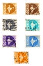 Historic India post stamps