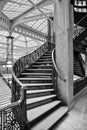 Historic iron staircase steps going up Royalty Free Stock Photo