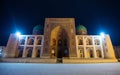 Quiet Kalon Mosque, Mir-i Arab Madrasah square, Historic ancient building ruin at night, Bukhara, Uzbekistan Royalty Free Stock Photo