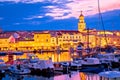 Historic island town of Krk dawn waterfront view Royalty Free Stock Photo