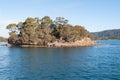 Historic Isle of the Dead in historic Porth Arthur in Tasmania, Australia Royalty Free Stock Photo
