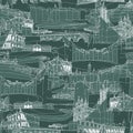 Historic Italian Architecture Collage seamless pattern Royalty Free Stock Photo