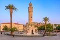 Historic Izmir clock tower at sunset in konak square. August 4, 2025, Izmir Turkey Royalty Free Stock Photo