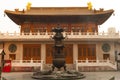 Historic Jingan Temple courtyard in Shanghai, China