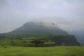 Historic Jivdhan Fort covered in Monsoon clouds near Junnar,Maharashtra,India