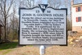 Historic John H. Goodwin House sign, was a stagecoach stop and inn, Greenville County, South Carolina