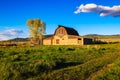 Historic John Moulton Barn at Mormon Row in Grand Teton National Park, Wyoming