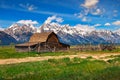 Historic John Moulton Barn at Mormon Row in Grand Teton National Park, Wyoming