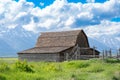 John Moulton barn seen from Mormon Row, Grand Teton National Park Royalty Free Stock Photo