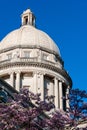 Historic Kentucky State Capitol - Flowering Dogwood Trees - Frankfort, Kentucky Royalty Free Stock Photo