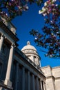 Historic Kentucky State Capitol - Flowering Dogwood Trees - Frankfort, Kentucky Royalty Free Stock Photo