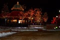 Historic Landmark Cafe Lighted For The Holidays