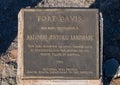 Historic Landmark information plaque at entrance to Fort Davis National Historic Site in Fort Davis, Texas.