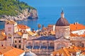 Historic landmarks of old Dubrovnik and Lokrum island view Royalty Free Stock Photo