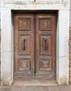 Historic, large old wooden door Royalty Free Stock Photo