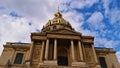 Historic Les Invalides cathedral in Paris, France, tomb of Napoleon Bonaparte, with the golden cupola. Royalty Free Stock Photo