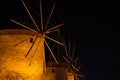 Lighthouse Fort St. Nicholas in Rhodes, Greece at night