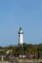 Historic lighthouse located on St Simons Island Royalty Free Stock Photo