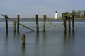 The historic lighthouse at the the mouth of the Tchefuncte River at Madisonville, Louisiana Royalty Free Stock Photo