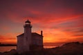 Historic lighthouse on the southern Oregon coast Royalty Free Stock Photo