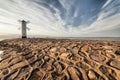 Historic Lighthouse windmill Stawa Mlyny, Swinoujscie, Poland. Royalty Free Stock Photo