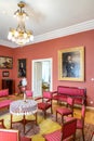 Historic living room inside manor house and museum of Henryk Sienkiewicz, polish novelist and journalist, in Oblegorek, Poland