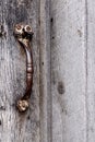 Historic log cabin door handle Royalty Free Stock Photo