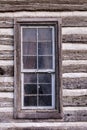 Historic log cabin window Royalty Free Stock Photo