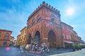 Historic Loggia dei Militi on Piazza del Comune, on April 6 in Cremona, Italy