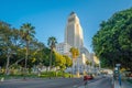 Historic Los Angeles City Hall with blue sky Royalty Free Stock Photo