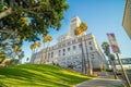 Historic Los Angeles City Hall with blue sky Royalty Free Stock Photo
