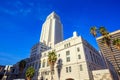 Historic Los Angeles City Hall with blue sky Royalty Free Stock Photo