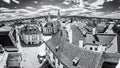 Historic Main square from Fire tower, Sopron, colorless Royalty Free Stock Photo