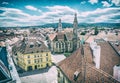 Historic Main square from Fire tower, Sopron Royalty Free Stock Photo