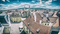 Historic Main square from Fire tower, Sopron Royalty Free Stock Photo