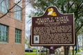 Historic Marker at Desegregation Site in New Orleans Royalty Free Stock Photo