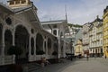 Historic Market Colonnade in Karlovy Vary old town, Carlsbad, Czechia